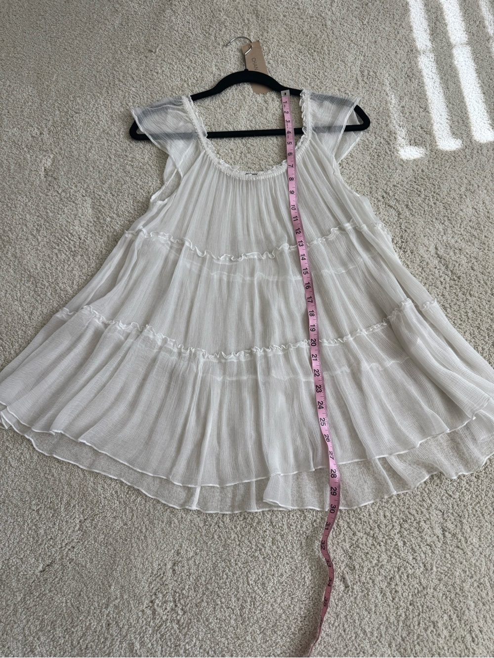 Chan Luu White Ruffled Sheer Top - Picture 9 of 10